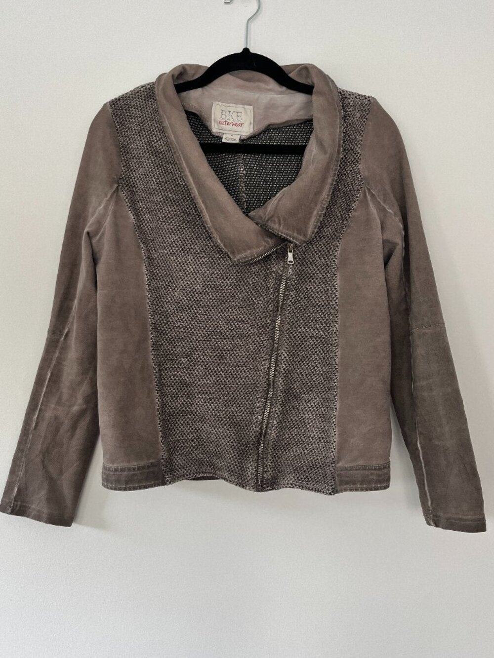 BKE Outerwear Knit Moto Jacket Size M